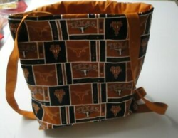 Details about University of Texas Tote Bag-Orange & Black-UT Logo-Machine  Quilted-Hand Made