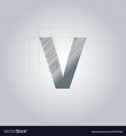 Letter v logo alphabet logotype architectural