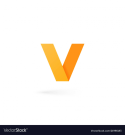 Letter v logo alphabet on white background