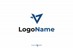 Minimalist blue V logo design | Infidec