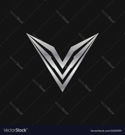 Letter v logo luxury metal logo design concept