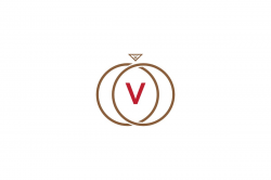 v letter ring diamond logo