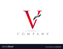 White red alphabet letter v logo company icon