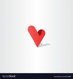 3d heart letter v logo design