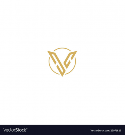 Shape v initial brand luxury logo