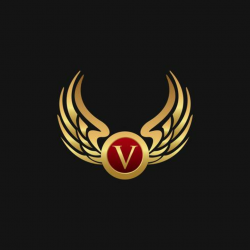 Luxury Letter V Emblem Wings logo design concept template ...