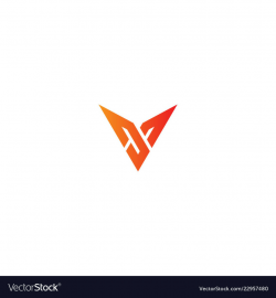 Modern shape v initial logo