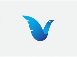 V Blue Bird Logo by Irawan Rahmad on Dribbble