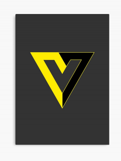 Ancap V for Voluntary Yellow and black logo Anarchocapitalism on black  background | Canvas Print