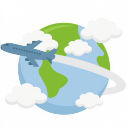 Airplane Flying Around World SVG cutting file earth svg cut file for ...
