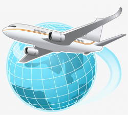 Vector Transparent Download Airplane Vacation Clipart - Globe With ...
