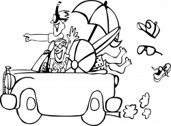 Summer Vacation Clipart Black And White - Clip Art Library