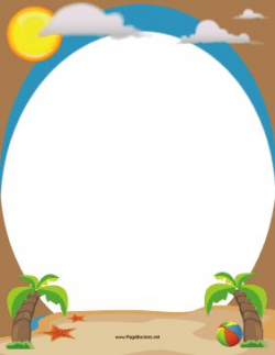 Relax and enjoy this beach with this printable vacation border of ...