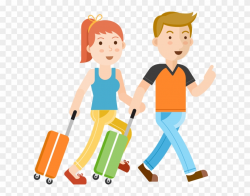 Passport Clipart Couple Travel - Man And Woman Travel Png ...