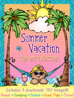 Summer vacation & travel clip art by DJ Inkers - DJ Inkers