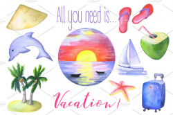 Summer Tropical Vacation Clipart