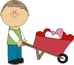 Valentine\'s Day Clip Art Free | Boy Pushing Wheelbarrow of ...