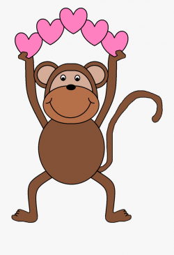 Banner Royalty Free Library Monkeys Clipart Valentine\'s ...