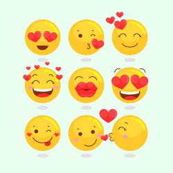 Valentine Emoji Set - Download Free Vectors, Clipart ...