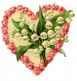 Victorian Valentine Graphic - Floral Heart - The Graphics Fairy