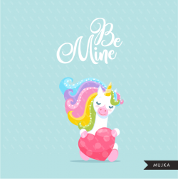 Valentine Unicorn Clipart | Unicorns | Valentine background ...
