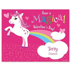 Personalized Unicorn Valentines - Set of 24, 4-1/4\