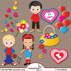 Valentine clipart, Valentine\'s day, Love clipart, Boy and Girl ...