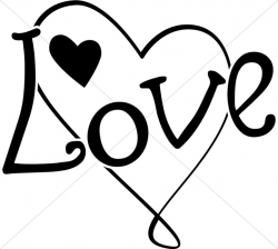 Fun Black and White Love Heart | Valentines Day Clipart