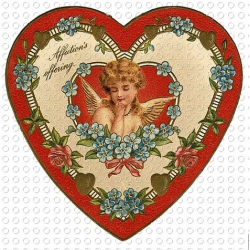 victorian hearts | Victorian Valentine Heart Shaped Cupid Angel Clip ...