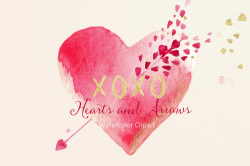 Hearts and arrows Valentines clipart