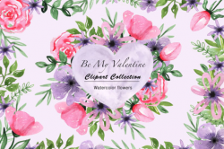 Valentine\'s Day Watercolor Clipart Collection