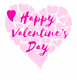 Clipart Happy Valentine 039 S Day Title With Hearts - Happy ...