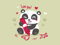 Panda Valentine\'s Day Dribbble by Manu | Dribbble | Dribbble