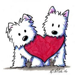valentine\'s day westie | KiniArt | Westies, Valentines day dog ...