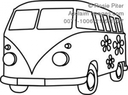 hippie clipart - Google Search | Coloring pages, Bus drawing ...