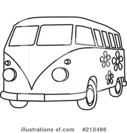 Groovy Bus Clipart | Coloring pages, Bus drawing, Van drawing