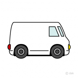 Free Cute White Cargo Van Clipart Image｜Illustoon