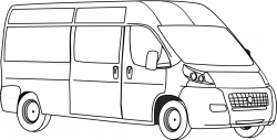 Minivan Clipart Driver Van - Van Drawing , Transparent ...