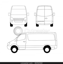 White delivery van stock vector