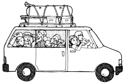 White minivan clipart kids roadtrip family vacation - Clip ...