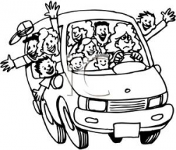 A Woman Driving a Full Carload of Kids - Royalty Free ...