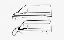 Blue Ford Transit Van Clipart - Van Vector Outline #370829 ...
