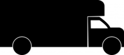 Moving Van Clipart Image - Black and white silhouette of a ...