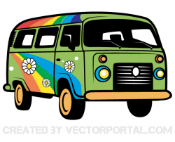 Hippie Van Vector Image | Download Free Vector Art | Free ...
