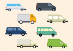 Flat Van Vector Collection - Download Free Vectors, Clipart ...