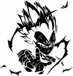 DBZ Dragon Ball Z Super Saiyan Vegeta, White, 12 Inch, Die Cut Vinyl Decal,  For Windows, Cars, Trucks, Toolbox, Laptops, Macbook-virtually Any Hard ...