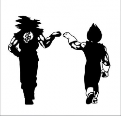 LCK Unique Design DBZ Dragon Ball Z Super Saiyan Goku & Vegeta, Silver, 8  Inch, Die Cut Vinyl Decal, For Windows, Cars, Trucks, Toolbox, Laptops, ...