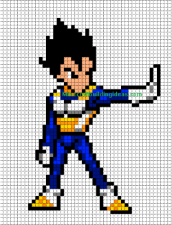 Minecraft Pixel Art Templates: Vegeta (Dragon ball z ...