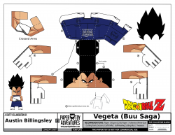 Vegeta Template3 - Dragon Ball Z Paper Toys
