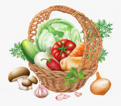 Basket With Vegetables Png Clipart Image - Fruits Et Légumes ...
